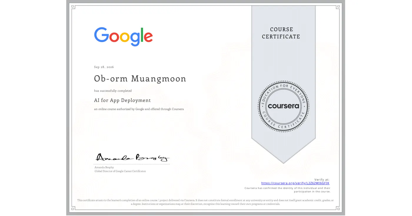 AI for App Deployment ออกโดย Google