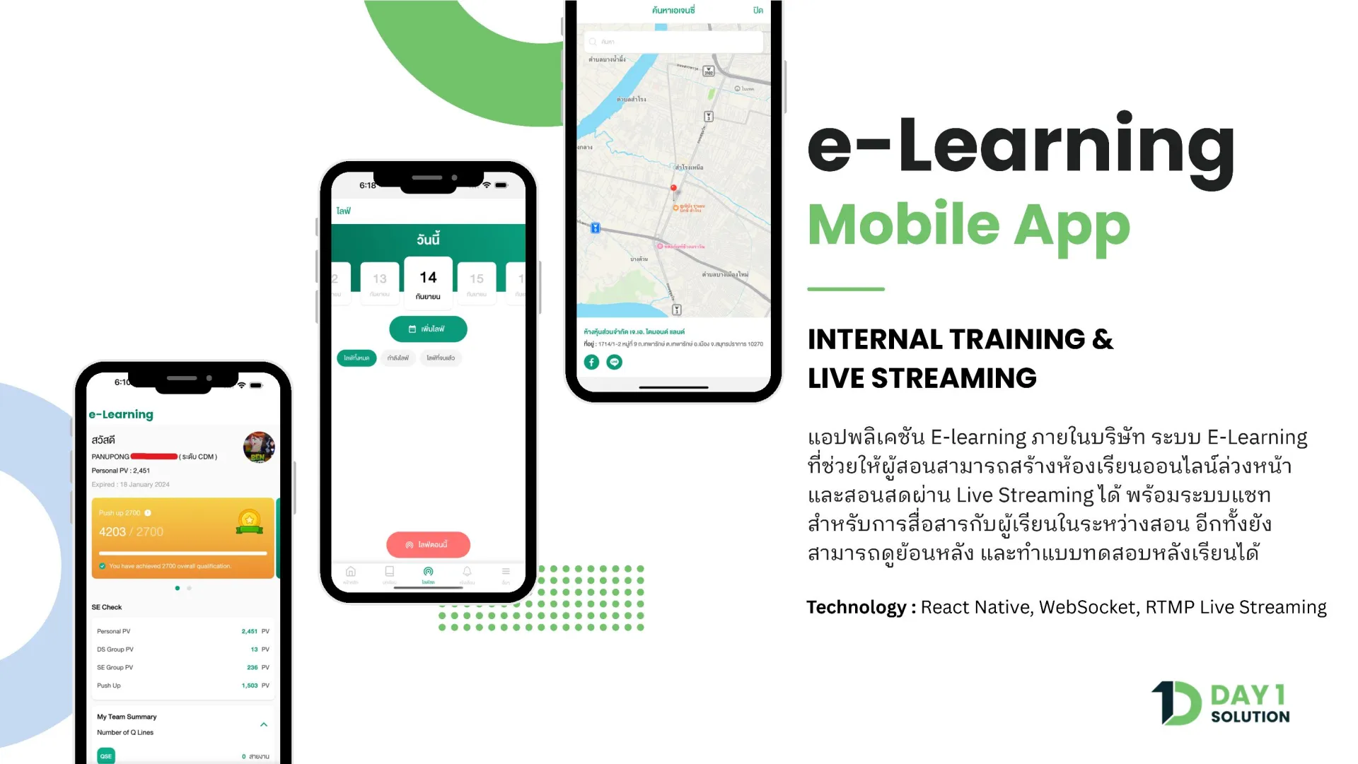ระบบ LMS สำหรับองค์กร — ภาพหน้าจอหลัก