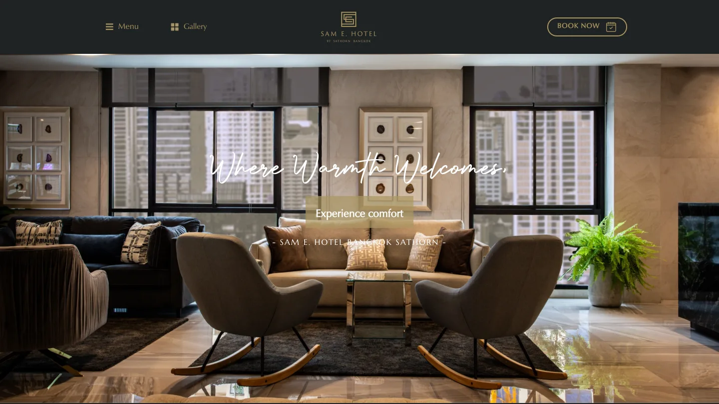 เว็บไซต์โรงแรม Sam E. Hotel — ภาพหน้าจอที่ 2